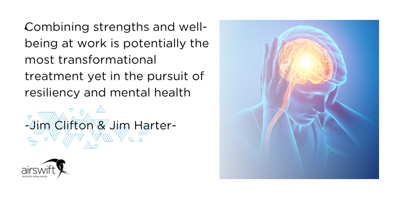 Quote by Jim Clifton & Jim Harter on combining strength and well-being at work